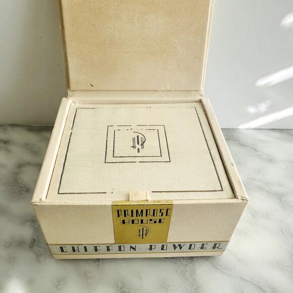Primrose House Chiffon Face Powder Ivory 1937 Vintage 9oz NEW Deco Box Collector - Picture 2 of 8